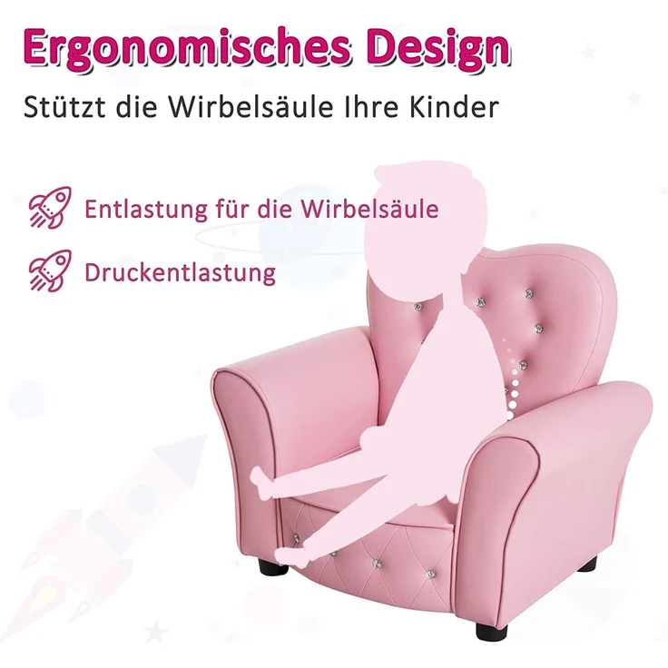 HOMCOM Sessel Kindersessel Prinzessin – Bild 4