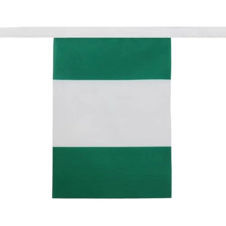 AZ FLAG - Fahnenkette Nigeria 6 Meter Mit 20 Flaggen - 21x14 cm - Nigerianische Girlande Flaggenkette 14 x 21 cm – Bild 2