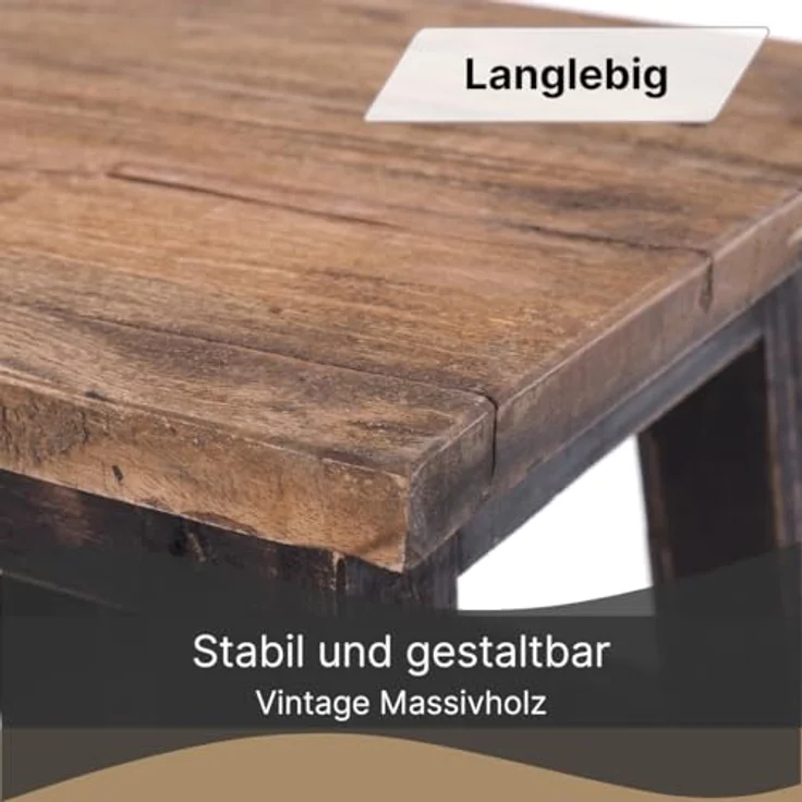 DESIGN DELIGHTS Hocker Fusshocker PALO, 27x26cm (HxB), rustikaler Holzhocker Massivhocker – Bild 8