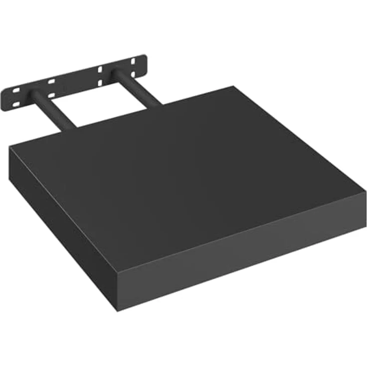 eSituro Wandregal, schwebendes Regal für Wandmontage, Schweberegal Hängeregal Wandbrett im Wohnzimmer Schlafzimmer Küche Badezimmer, schwarz modern, MDF, 25 x 3,8 x 22,9 cm – Bild 7