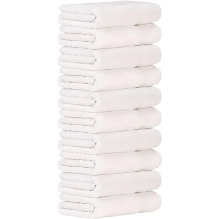 Luckytowel Duschtuch Set 70x140 cm, Oeko-TEX Badetücher aus 100% Baumwolle, 600 g/m², flauschig & saugstark, 10er Pack Weiß