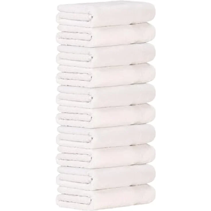 Luckytowel Duschtuch Set 70x140 cm, Oeko-TEX Badetücher aus 100% Baumwolle, 600 g/m², flauschig & saugstark, 10er Pack Weiß – Bild 1