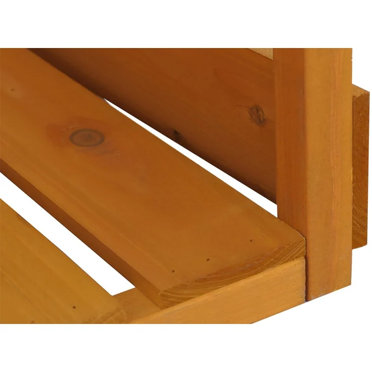 Brennholzlager HWC-Q16, Kamin-/Feuerholzregal Holzlager Holzunterstand, Ablage Holz Tanne FSC® 121x122x61cm ~ natur – Bild 7