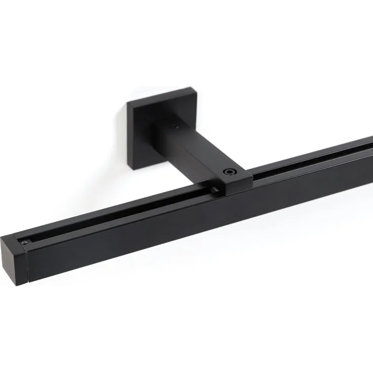 Deco-Raum® Gardinenschiene Cube | Länge: 390cm | Material: Aluminium | Farbe: Schwarz