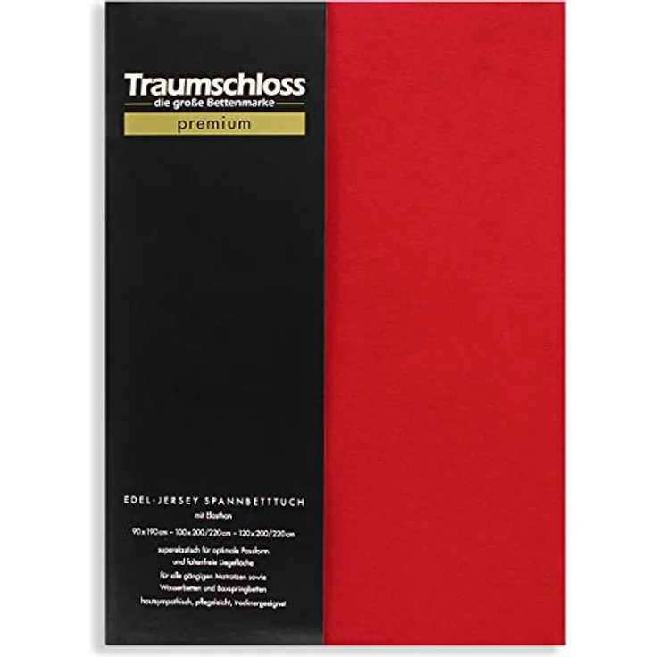 Traumschloss Premium Edel-Jersey Spannbettlaken rubin 140-160x200-220 – Bild 2