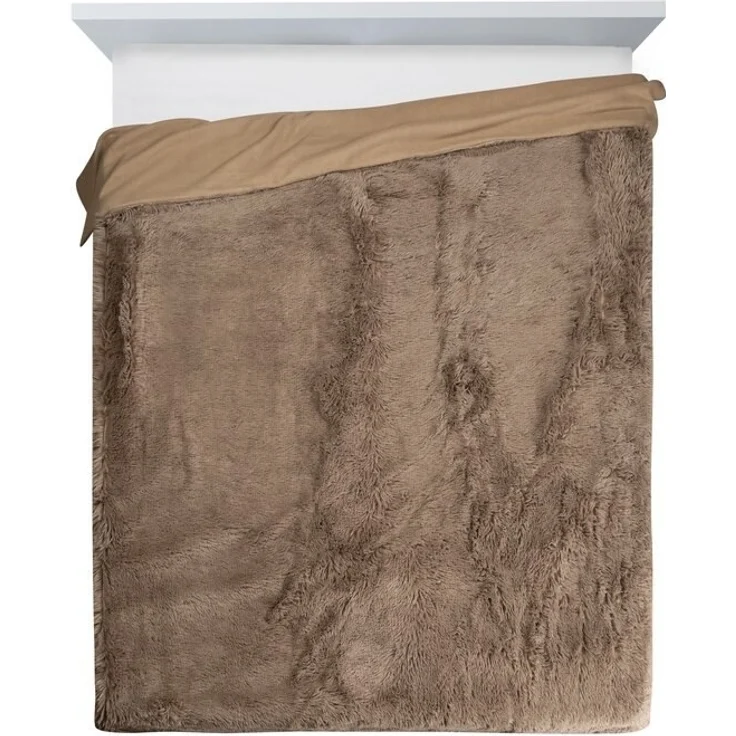 Flauschige Decke Wohndecke Kunstfell Überwurf Sofadecke Kniedecke Tifany 1 150x200 cm schwarz – Bild 5