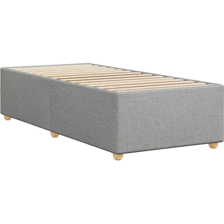 vidaXL Bettgestell ohne Matratze Hellgrau 80x200 cm Stoff 3284687 – Bild 6