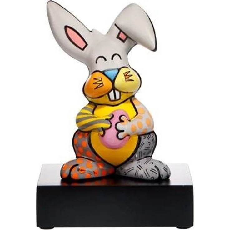 Goebel Figur Romero Britto - Grey Rabbit, Dekofigur, Hase, Pop Art, Porzellan, Bunt, 23 cm, 66452891