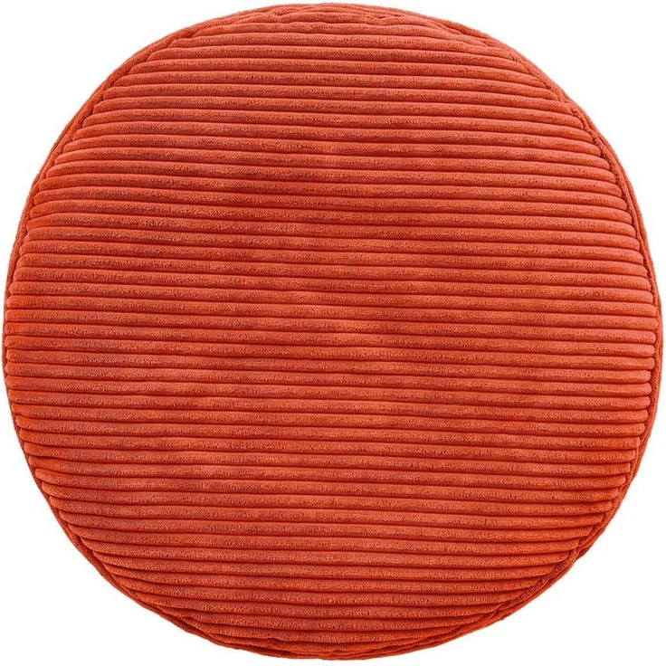 Icon Milano Hocker, Orange, Flauschiger Cord Stoff, Sitzsack Cord, Sitzpuff Hocker mit Füllung, Fußhocker für das Wohnzimmer, Deko Wohnzimmer – Bild 3