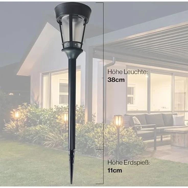 BOLD 1x LED Solarfackel außen - Solarlampen für Garten mit Flammeneffekt – Bild 2