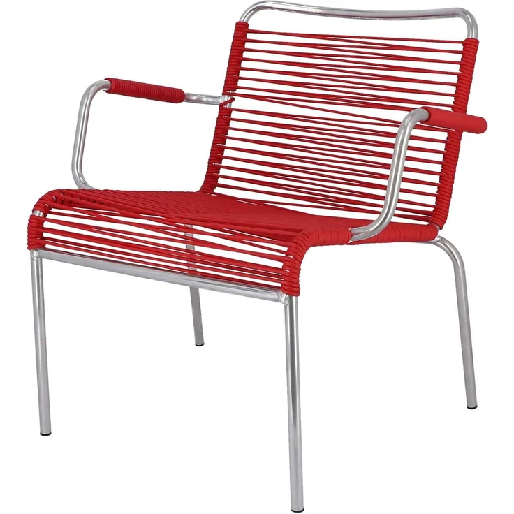 Outdoor Sessel Fiam Mya Lounge Spaghetti aus Aluminium rot – Bild 3