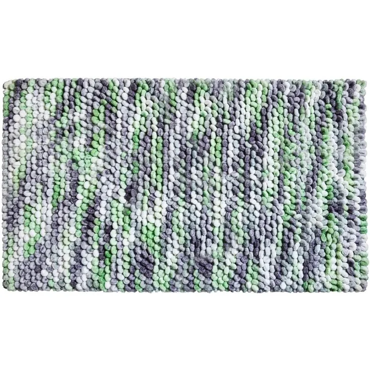 Linea Due Punto Badteppich 70x120 cm Silber Lime