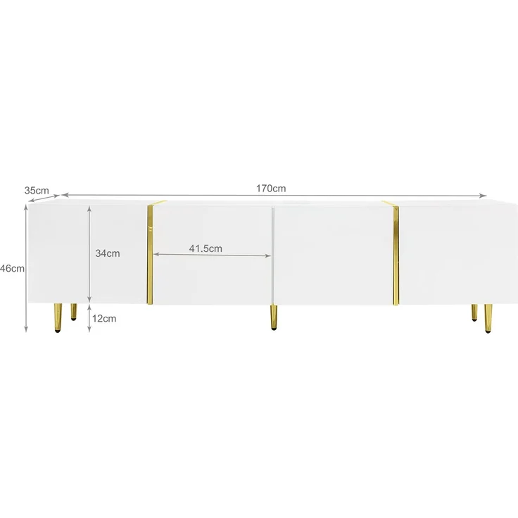 JARDJ Moderner Hochglanz-Weiß TV-Schrank und Couchtisch Set – Bild 3