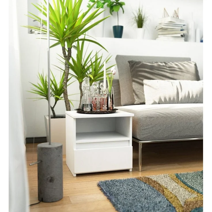 Home Collective Kommode 40 cm breit Holz Highboard Sideboard für Flur Schlafzimmer Wohnzimmer (Mehrzweckschrank Schrank schmal Kommode Schlafzimmer mit Schubladen), mit 1 Schublade 40 cm hoch viel Stauraum, weiß – Bild 3