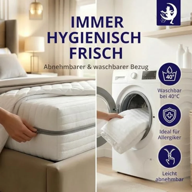 Mister Sandman Kaltschaummatratze 120x200 cm – Wendematratze H2/H3, 7-Zonen, 25 cm Höhe, atmungsaktiv, Waschbar Bezug, allergikergeeignet – Bild 4
