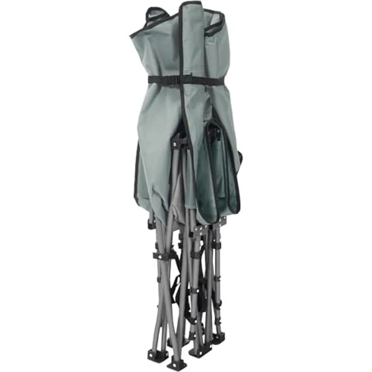 24Move Regal Feldbett, Gartenliege, Campingbett bis 150 kg, klappbar, zelten, grau, wasserabweisend, inkl. Seitentasche – Bild 10