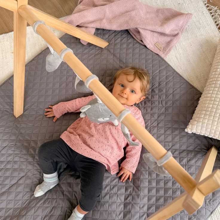 roba Baby-Spielbogen nach Montessori - Baby Gym & Activity Center aus Holz - Spieltrapez ab 3 Monaten zum Anhängen von Spielsets - Natur – Bild 2