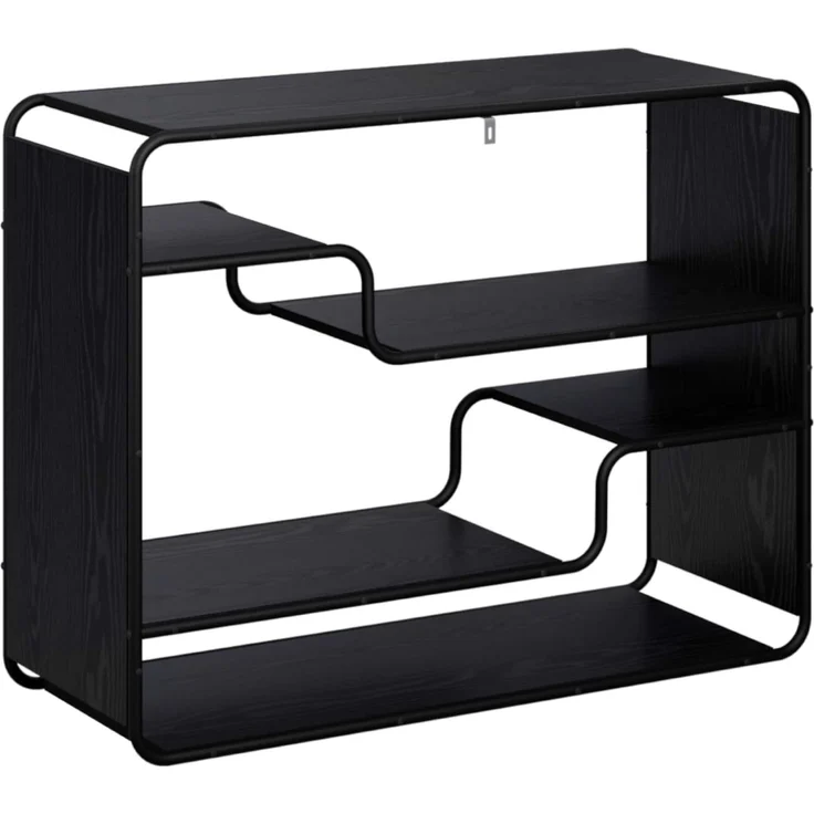 vidaXL Sideboard Schwarz Eichen-Optik 98 x 37,5 x 75,5 cm 8007912 – Bild 5
