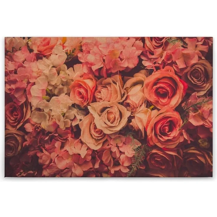 Rosen Leinwandbild Rot Orange 90x60 DD120258 Floral Wandbild Rot Wohnzimmer – Bild 7
