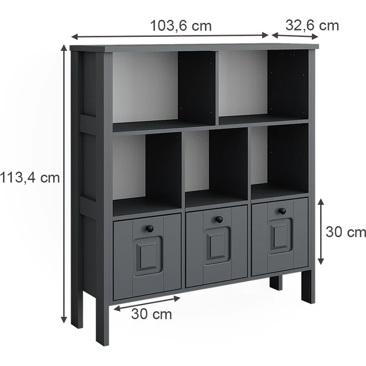 Kinderregal Ajaton Grau 103.6 x 113.4 cm Vitalispa – Bild 3