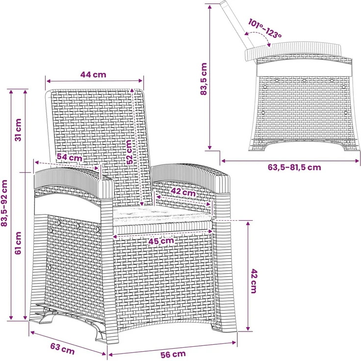 vidaXL Liegesessel Garten Rattan-Optik 2 Stk. Anthrazit und Taupe PP 8012018 – Bild 10