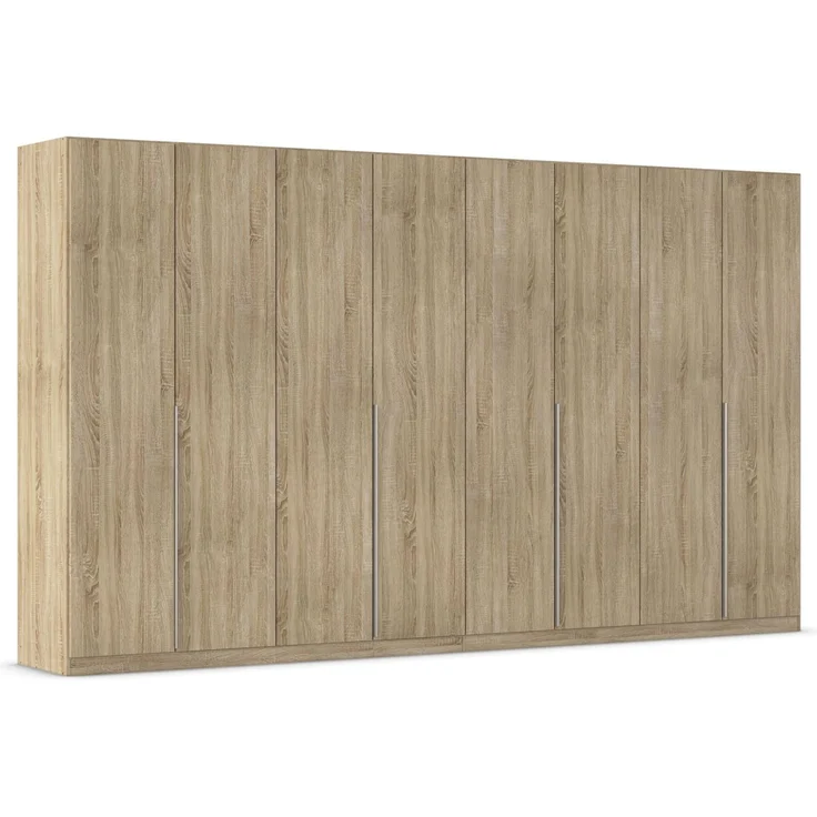 Rauch Möbel Alabama, Kleiderschrank für Schlafzimmer, Kinderzimmer, Wohnzimmer, Garderobe, Flur, 8-türig, 3 Schubkästen, mit Zubehör Premium, Farbe Eiche Sonoma, Holz, Breite 360 cm