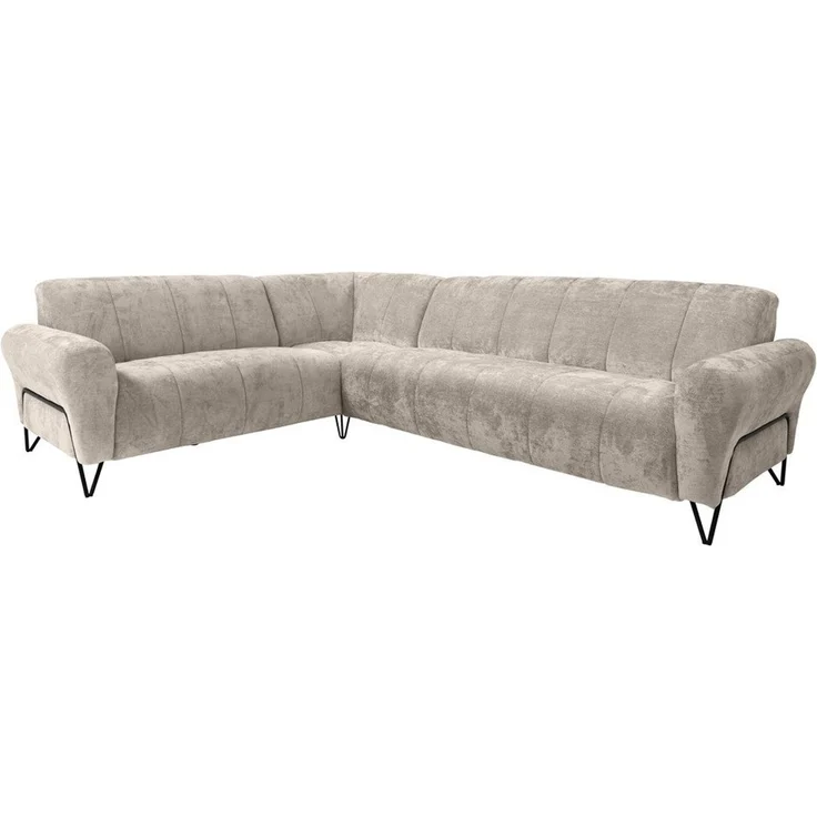 Beautysofa Ecksofa mit Metallbeine in Schwarz VOLARE L, ohne Schlaffunktion, mit höchstem Sitzkomfort – Bild 4