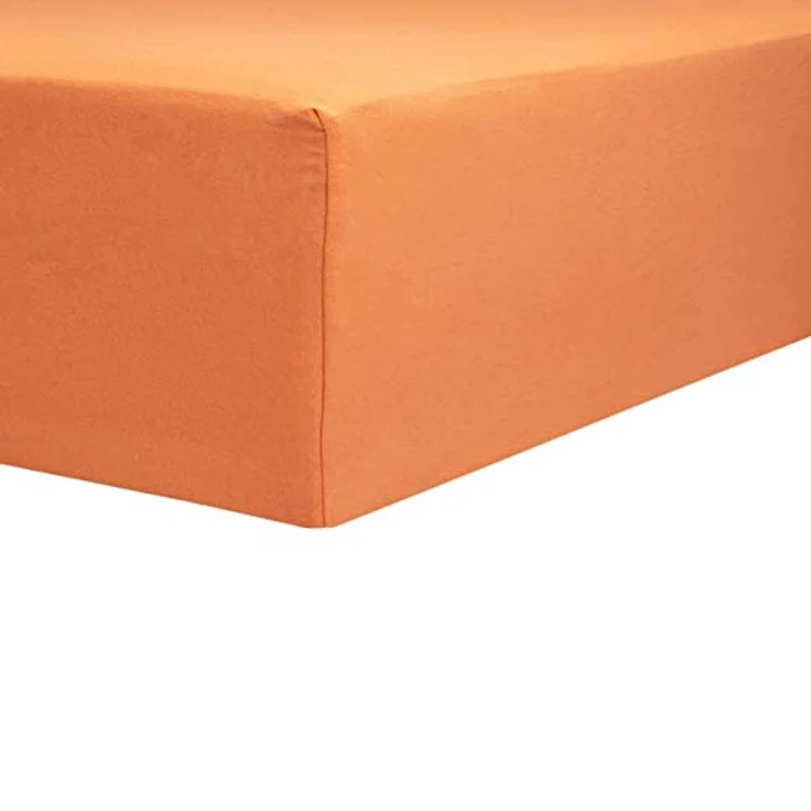 AVANTGARDE Premium Topper - Spannbetttuch - 90x200-100x220 cm - extra niedriger Steg - für Boxspringbett - Topperauflage - Spannbettlaken Jersey Baumwolle (06 Terracotta, Topper 90x200-100x220 cm) – Bild 7