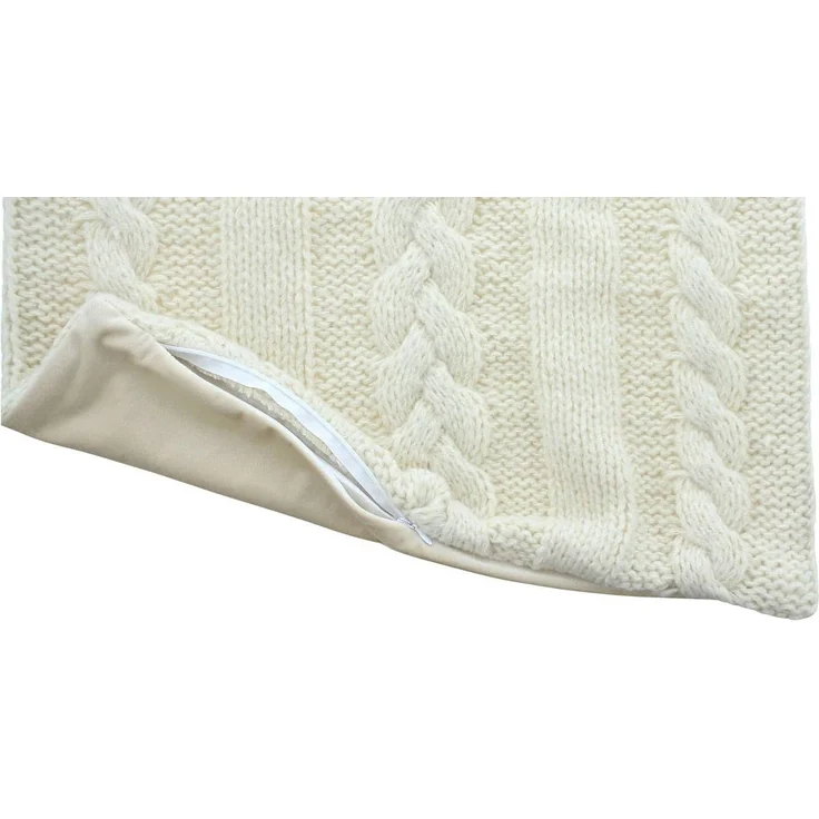 Dekoleidenschaft Kissenhülle "Strick" mit Zopfmuster, beige, 45x45 cm, Kissenbezug extra weich, (1 Stück), Zierkissenhülle, Couchkissen Bezug, Sofakissen Kuschelkissen Hülle – Bild 4