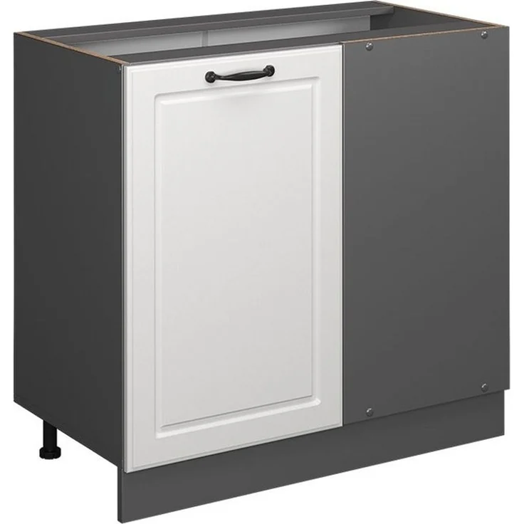 Eckunterschrank R-Line Weiß Landhaus 86 cm ohne Arbeitsplatte Vicco – Bild 1