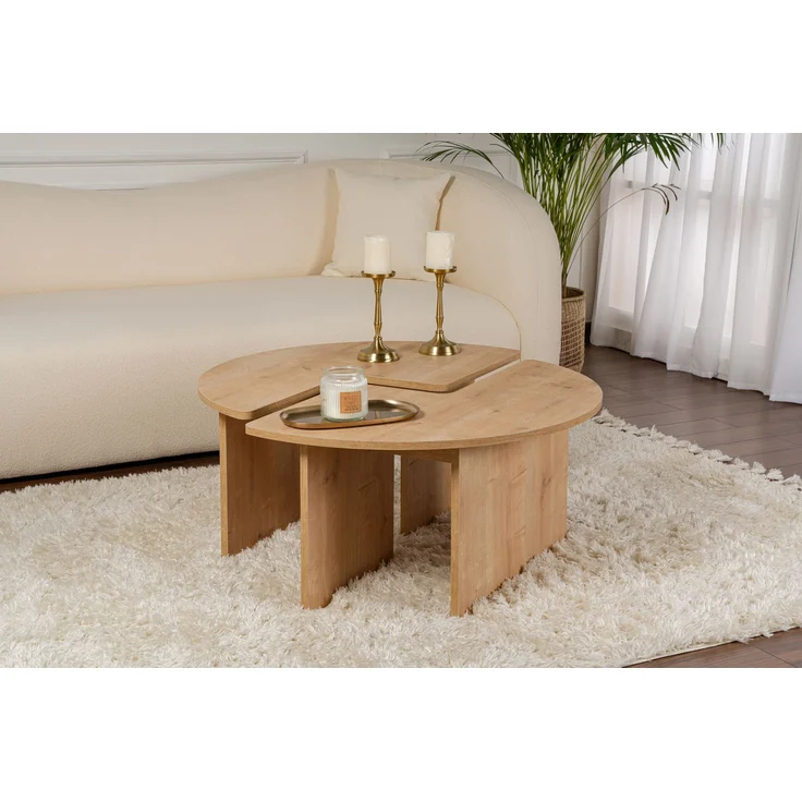 Couchtisch, 'Moira', 41 x 90 x 90, Eiche – Bild 1