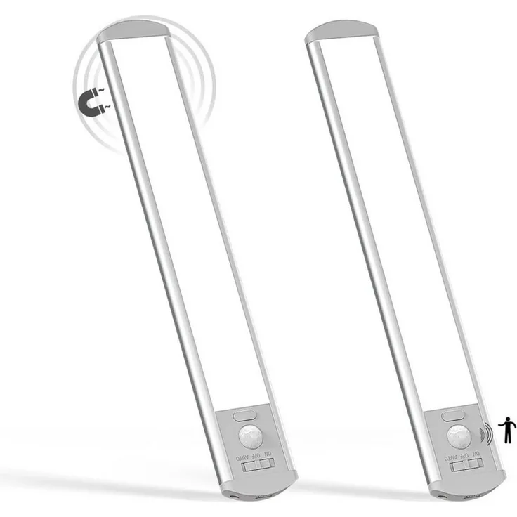 LQWELL LED Unterbauleuchte mit Bewegungsmelder, Dimmbar, Akku, USB-C Wiederaufladbar Schranklicht, LED fest integriert, Treppenlicht, Nachttischlampe 32 cm, 1800 mAh, für Küche, Kleiderschrank, Schlafzimmer