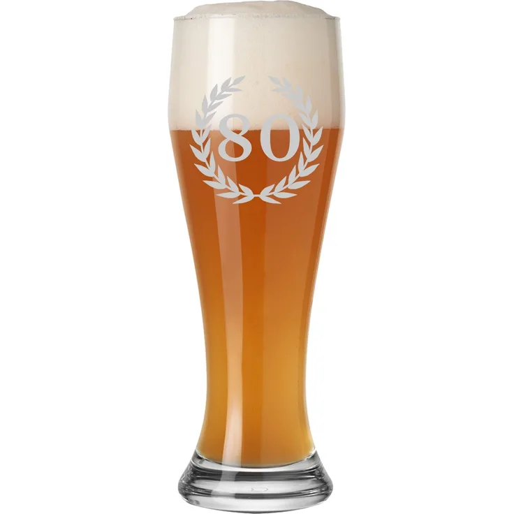 Luxentu Weizenglas Weißbierglas 0,5 Liter - 80. Jubiläum