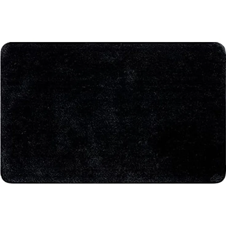 spirella® Badevorleger, Badeteppich "Rosario" black, schwarz 50x80 cm, waschbar, Anti-Rutsch, 100% Microfaser