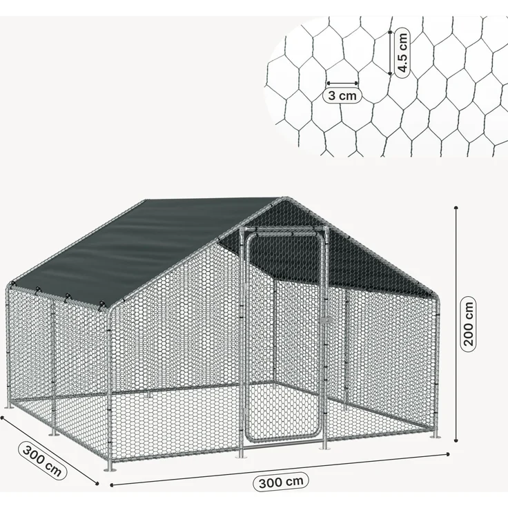 Freilaufgehege Wels mit Sonnendach 3x3x2 m [pro. tec] – Bild 3