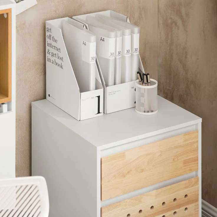 SoBuy ASK06-WN Schubladenschrank Büro, MDF, Lackiert, Weiß, 45 x 59 x 45 cm – Bild 6