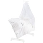 roba Babywiege, Stubenwagen ‘Fox & Bunny' weiß, mit Ausstattung, und Feststellfunktion