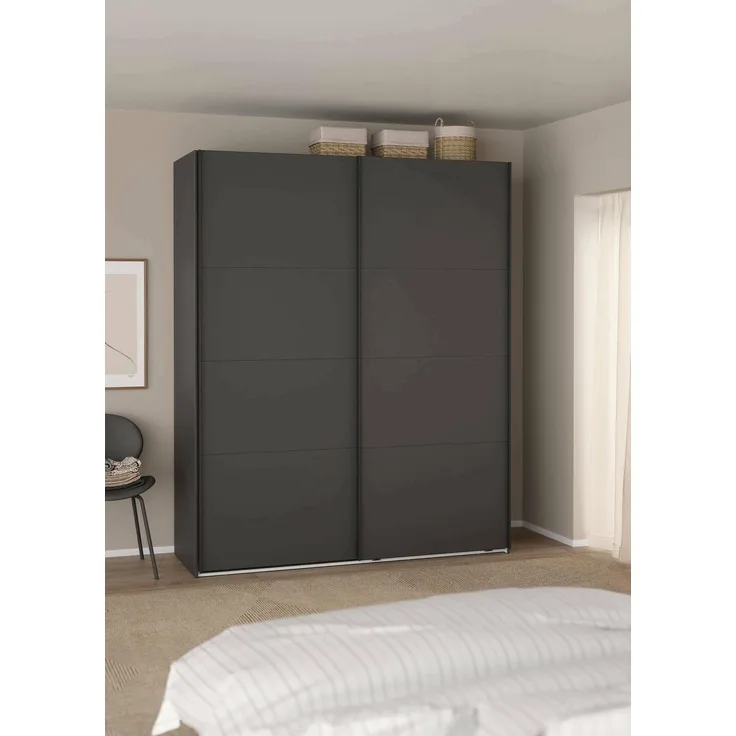 Dmora - 2-türiger MehrzweckschrankMargot, Multifunktionale Möbel, Schuhschrank, Besenschrank, 179x65 h220 cm, Grau