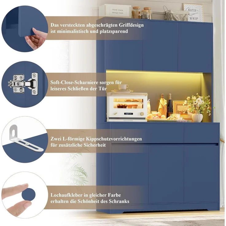 Küchenschrank Buffetschrank Sideboard mit LED und – Bild 7
