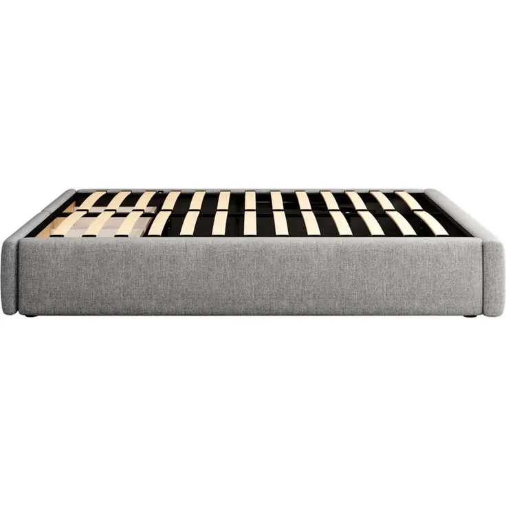 Futonbett mit Bettkasten, Lattenrost und Schubladen, 140x200 cm, Bezug, Leinen – Bild 10