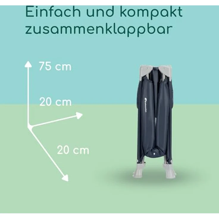 Bebeconfort Sweet Dreams, Baby Reisebett, 0–3 Jahre (0–15 kg), Reisebett leicht für Babys, Große gepolsterte Matratze, Seitenfenster, Einfach Kompakt Klappbar, Mit Reisetasche, Navy Blue – Bild 6