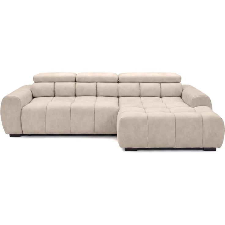 Ecksofa Schlafsofa VELUNIO RELAX in Stoff Salvador Creme Ottomane Rechts – Bild 5