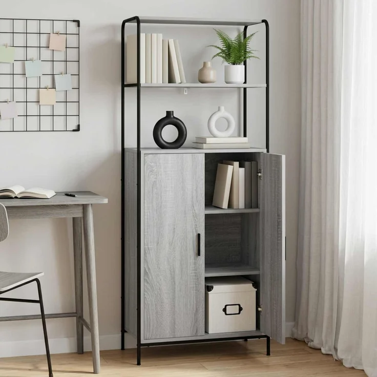 vidaXL Highboard Sonoma-Grau 40 x 33 x 161 cm Holzwerkstoff 8013875 – Bild 1