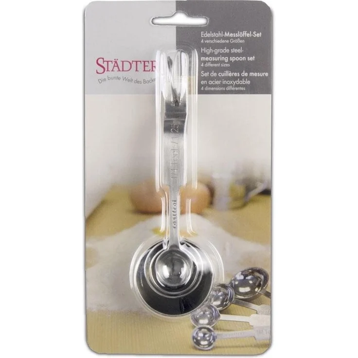 Städter Messlöffel Set, 4-tlg, Dosierlöffel, Portionierer, Backzubehör, Küchenhelfer, Edelstahl, 509207 – Bild 2