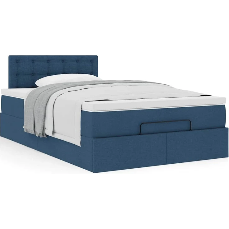vidaXL Ottoman-Bett mit Matratze Blau 120x200 cm Stoff 3311621 – Bild 12
