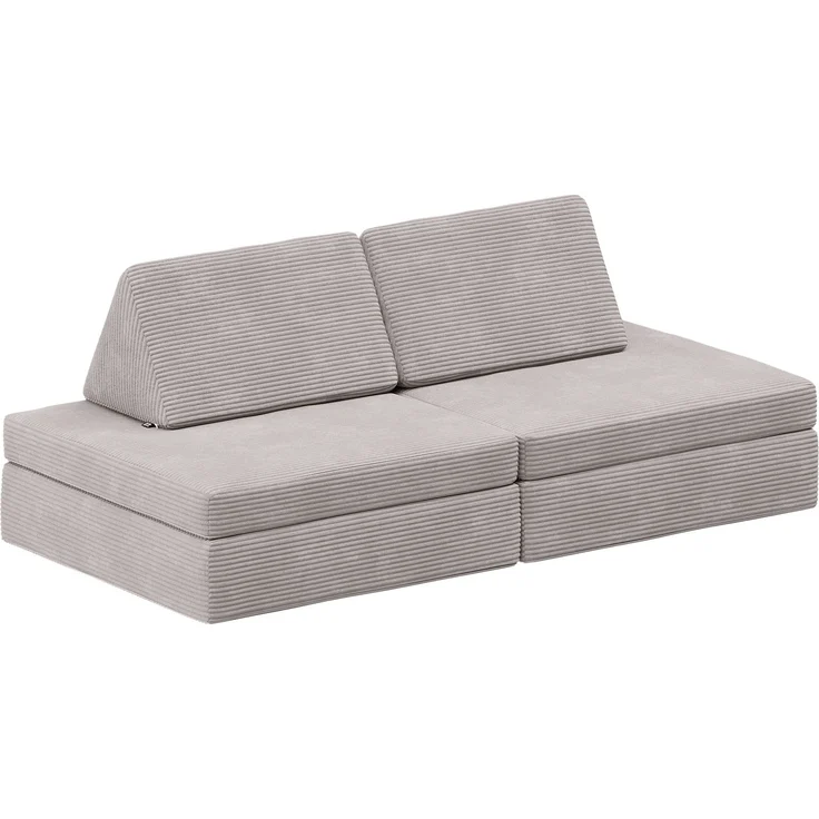 Bellabino 'Nile' Spielsofa mini, 4-tlg, Cord, grau, faltbare Kindercouch, abnehmbarer & waschbarer Bezug, Kleinkindsofa aus Schaumstoff, bis 6 Jahre, Oeko-Tex zertifiziert