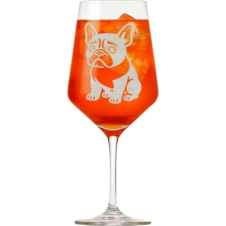 eXODA Weinglas Weinglas Französische Bulldogge 350ml - Gravur spülmaschinenfest, 1-tlg, Glas, Atemberaubende Darstellung – Bild 3