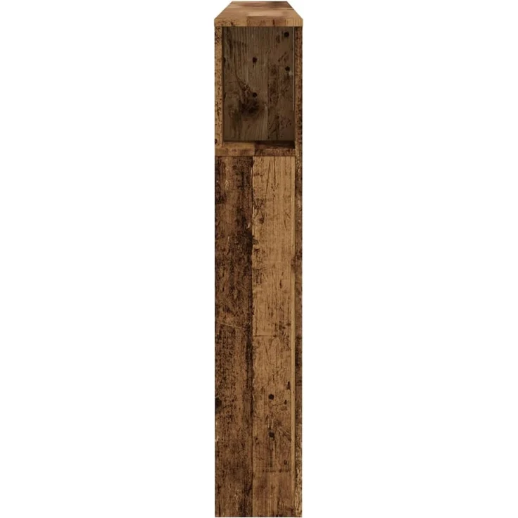 Bett-Kopfteil mit Ablagen, Altholz-Optik, 200 x 18,5 x 102,5 cm – Bild 5