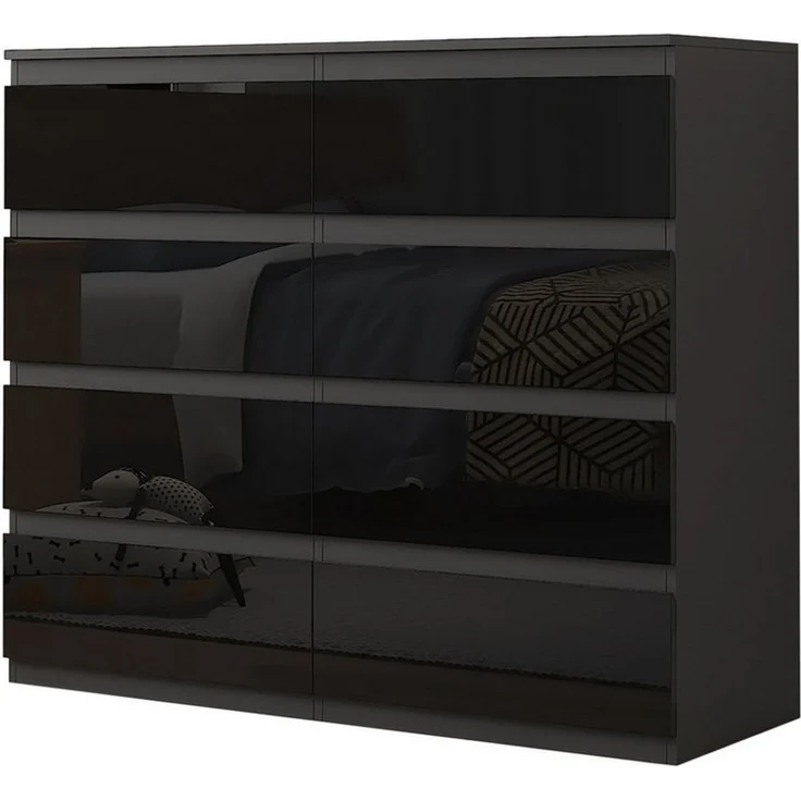 HTI-Living Kommode Kommode Kenji 8 Schubladen Hochglanz Schwarz (Stück, 1 St, 1 Kommode), Sideboard – Bild 5