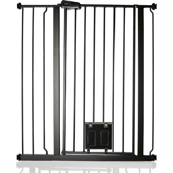Bettacare Haustier-Tor mit Cat Flap effektive Barriere für Haustiere (87. 9cm - 95. 5cm, Schwarz)